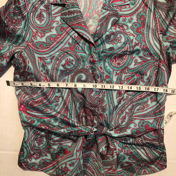 Womens jones New York signature tie front  button down shirt size medium - Picture 9 of 11